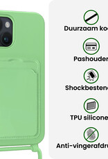 BASEY. BASEY. iPhone 13 Hoesje Pashouder met Koord - Groen - 2 PACK