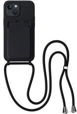 BASEY. BASEY. iPhone 13 Hoesje Pashouder met Koord - Zwart