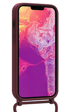 BASEY. BASEY. iPhone 13 Pro Hoesje Pashouder met Koord Met Screenprotector - Aubergine