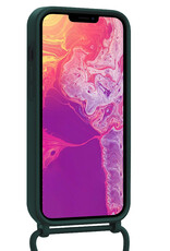 BASEY. BASEY. iPhone 13 Pro Hoesje Pashouder met Koord Met Screenprotector - Donkergroen