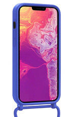 BASEY. BASEY. iPhone 13 Pro Hoesje Pashouder met Koord Met Screenprotector - Fel Blauw