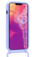 BASEY. BASEY. iPhone 13 Pro Hoesje Pashouder met Koord Met 2x Screenprotector - Lila