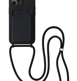 BASEY. BASEY. iPhone 13 Pro Hoesje Pashouder met Koord - Zwart