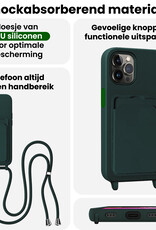 BASEY. BASEY. iPhone 13 Pro Max Hoesje Pashouder met Koord - Donkergroen