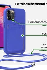 BASEY. BASEY. iPhone 13 Pro Max Hoesje Pashouder met Koord - Fel Blauw