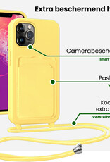 BASEY. BASEY. iPhone 13 Pro Max Hoesje Pashouder met Koord Met Screenprotector - Geel