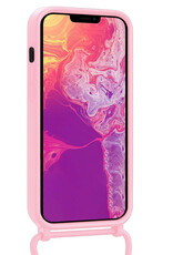 BASEY. BASEY. iPhone 13 Pro Max Hoesje Pashouder met Koord Met Screenprotector - Lichtroze