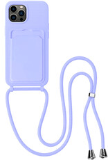 BASEY. BASEY. iPhone 13 Pro Max Hoesje Pashouder met Koord - Lila