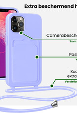 BASEY. BASEY. iPhone 13 Pro Max Hoesje Pashouder met Koord - Lila
