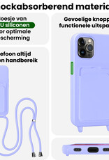 BASEY. BASEY. iPhone 13 Pro Max Hoesje Pashouder met Koord - Lila - 2 PACK