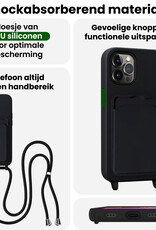 BASEY. BASEY. iPhone 13 Pro Max Hoesje Pashouder met Koord - Zwart