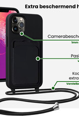 BASEY. BASEY. iPhone 13 Pro Max Hoesje Pashouder met Koord - Zwart - 2 PACK