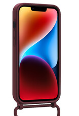 BASEY. BASEY. iPhone 14 Plus Hoesje Pashouder met Koord - Aubergine - 2 PACK