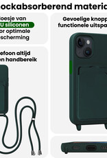 BASEY. BASEY. iPhone 14 Plus Hoesje Pashouder met Koord - Donkergroen - 2 PACK