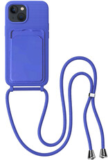 BASEY. BASEY. iPhone 14 Plus Hoesje Pashouder met Koord - Fel Blauw