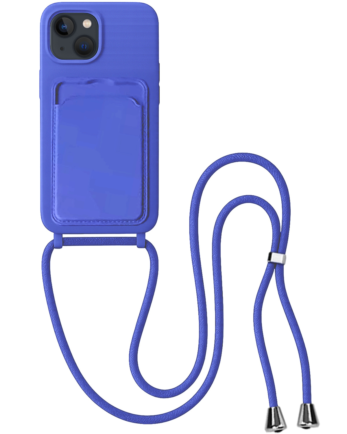 BASEY. BASEY. iPhone 14 Plus Hoesje Pashouder met Koord - Fel Blauw