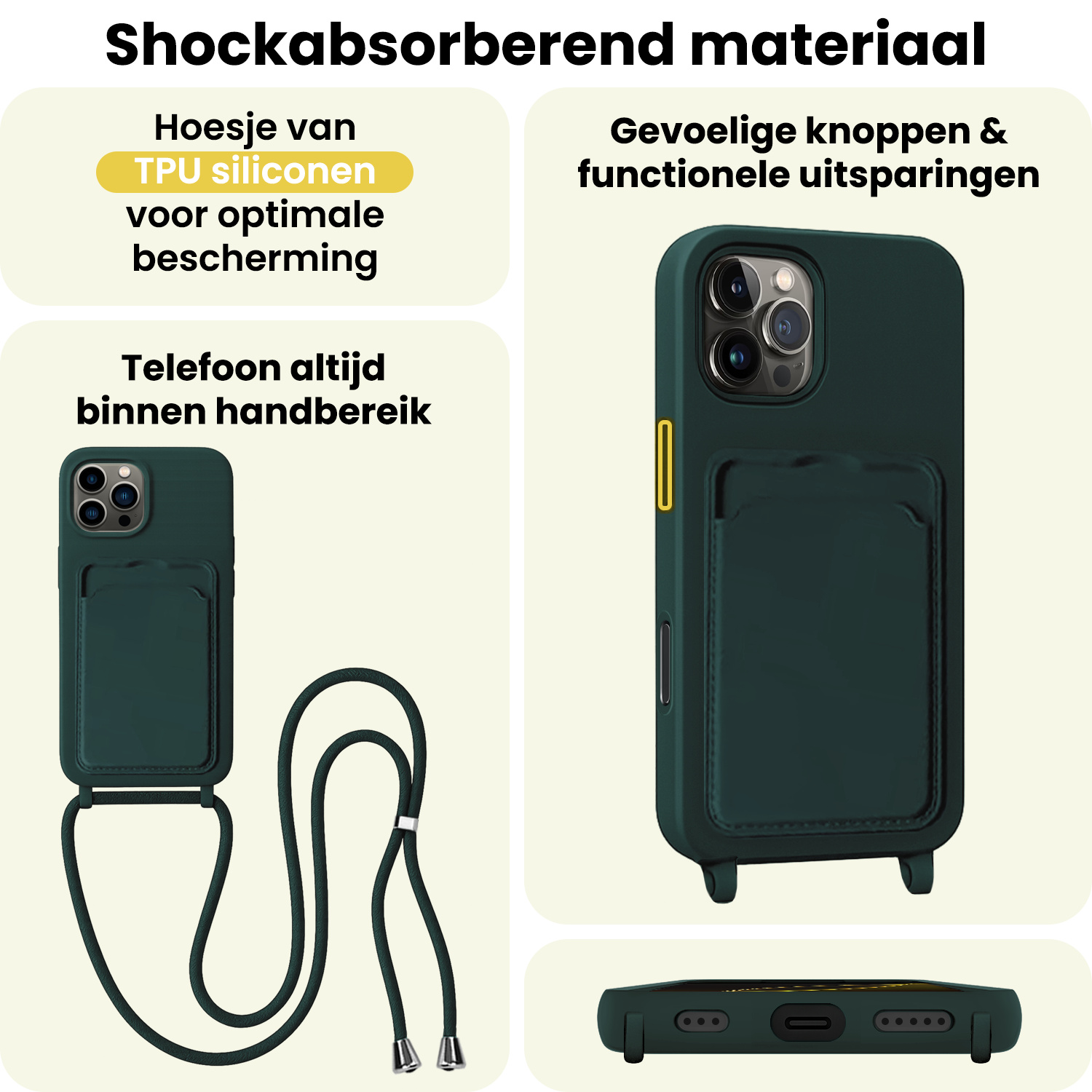 BASEY. BASEY. iPhone 14 Plus Hoesje Pashouder met Koord - Lichtblauw