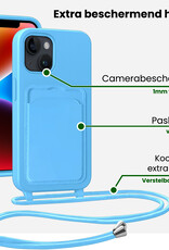 BASEY. BASEY. iPhone 14 Plus Hoesje Pashouder met Koord - Lichtblauw