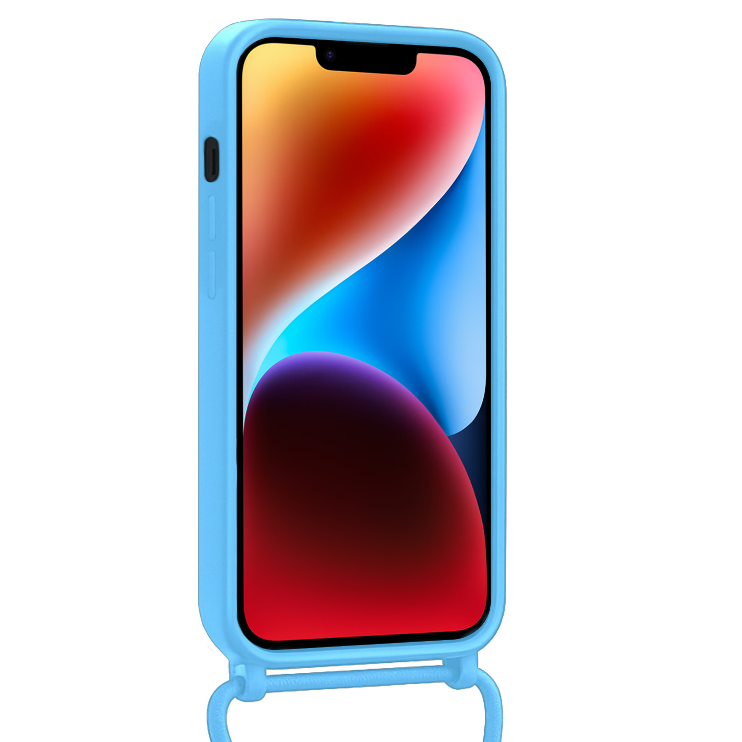 BASEY. BASEY. iPhone 14 Plus Hoesje Pashouder met Koord - Lichtblauw