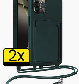 BASEY. BASEY. iPhone 14 Plus Hoesje Pashouder met Koord - Lichtblauw - 2 PACK