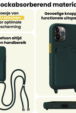 BASEY. BASEY. iPhone 14 Plus Hoesje Pashouder met Koord Met Screenprotector - Lichtblauw