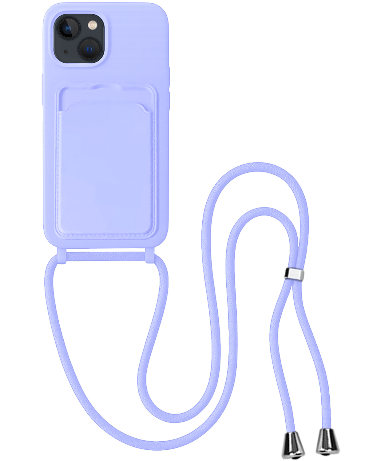 BASEY. BASEY. iPhone 14 Plus Hoesje Pashouder met Koord - Lila