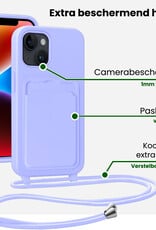 BASEY. BASEY. iPhone 14 Plus Hoesje Pashouder met Koord - Lila - 2 PACK