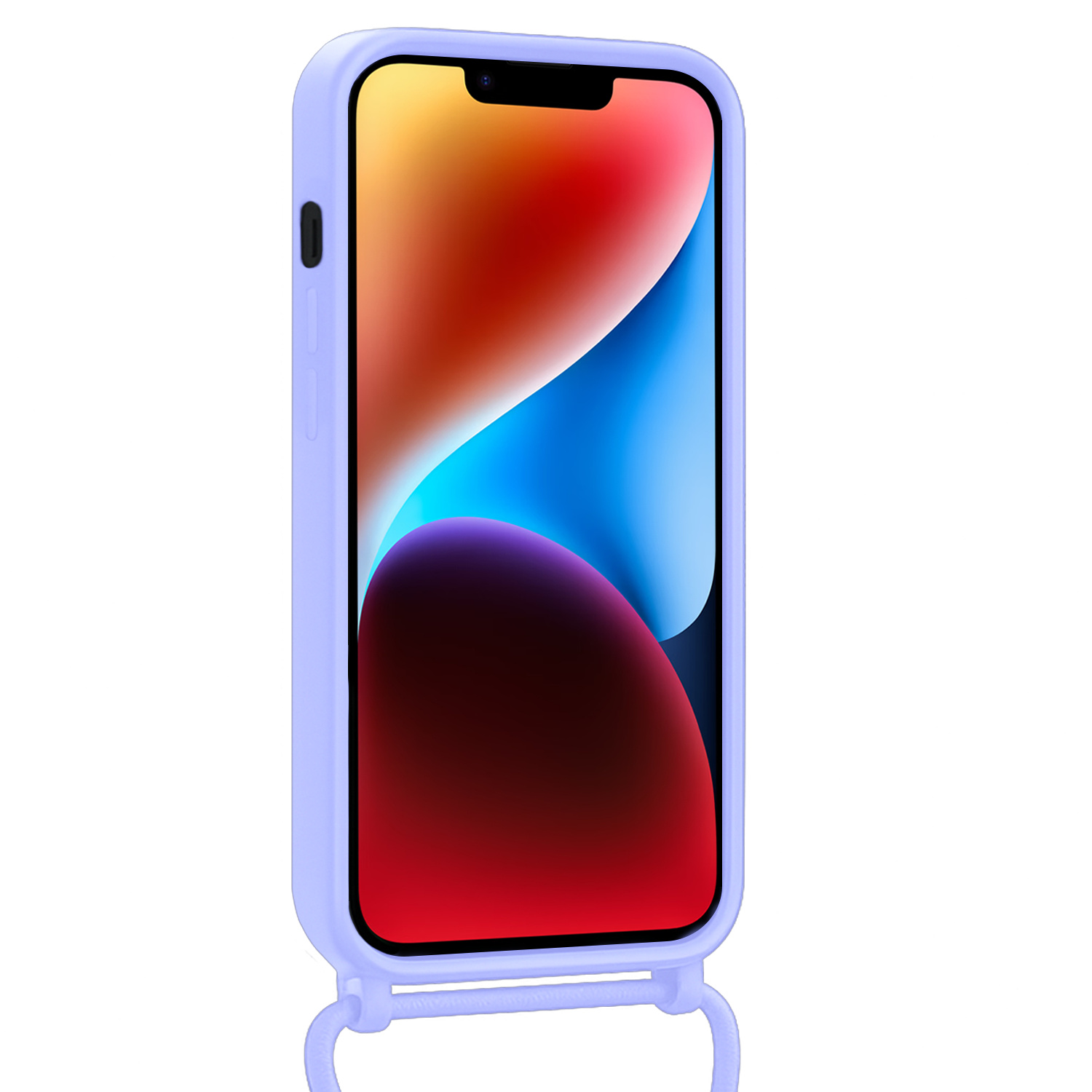 BASEY. BASEY. iPhone 14 Plus Hoesje Pashouder met Koord Met 2x Screenprotector - Lila