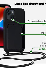 BASEY. BASEY. iPhone 14 Plus Hoesje Pashouder met Koord - Zwart