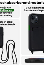 BASEY. BASEY. iPhone 14 Plus Hoesje Pashouder met Koord - Zwart