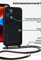 BASEY. BASEY. iPhone 14 Plus Hoesje Pashouder met Koord - Zwart - 2 PACK