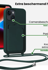 BASEY. BASEY. iPhone 14 Hoesje Pashouder met Koord - Donkergroen