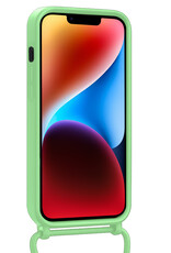 BASEY. BASEY. iPhone 14 Hoesje Pashouder met Koord Met 2x Screenprotector - Groen