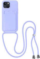 BASEY. BASEY. iPhone 14 Hoesje Pashouder met Koord - Lila