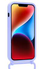 BASEY. BASEY. iPhone 14 Hoesje Pashouder met Koord Met Screenprotector - Lila