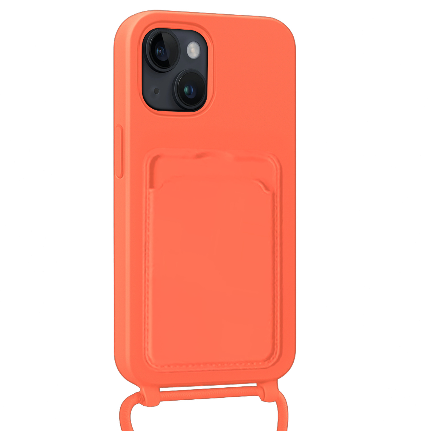 BASEY. BASEY. iPhone 14 Hoesje Pashouder met Koord - Papaya