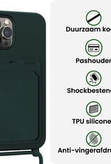 BASEY. BASEY. iPhone 14 Pro Hoesje Pashouder met Koord - Donkergroen - 2 PACK