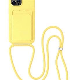 BASEY. BASEY. iPhone 14 Pro Hoesje Pashouder met Koord - Geel