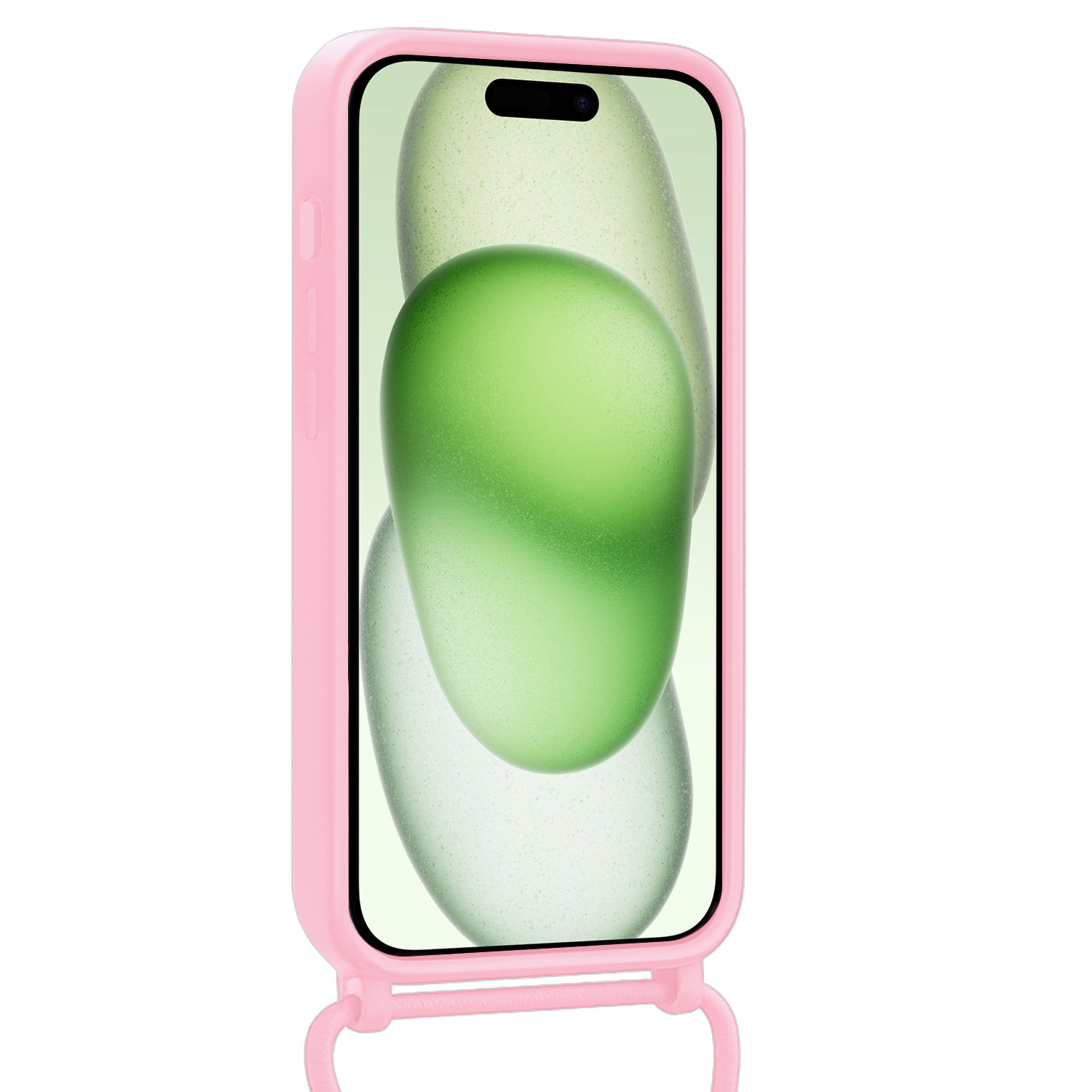 BASEY. BASEY. iPhone 14 Pro Hoesje Pashouder met Koord - Lichtroze