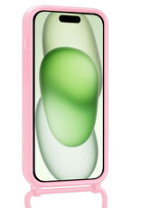 BASEY. BASEY. iPhone 14 Pro Hoesje Pashouder met Koord - Lichtroze - 2 PACK
