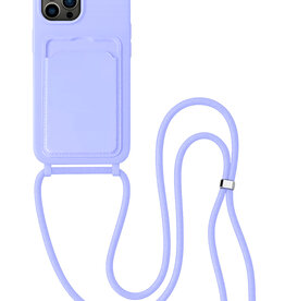 BASEY. BASEY. iPhone 14 Pro Max Hoesje Pashouder met Koord - Lila