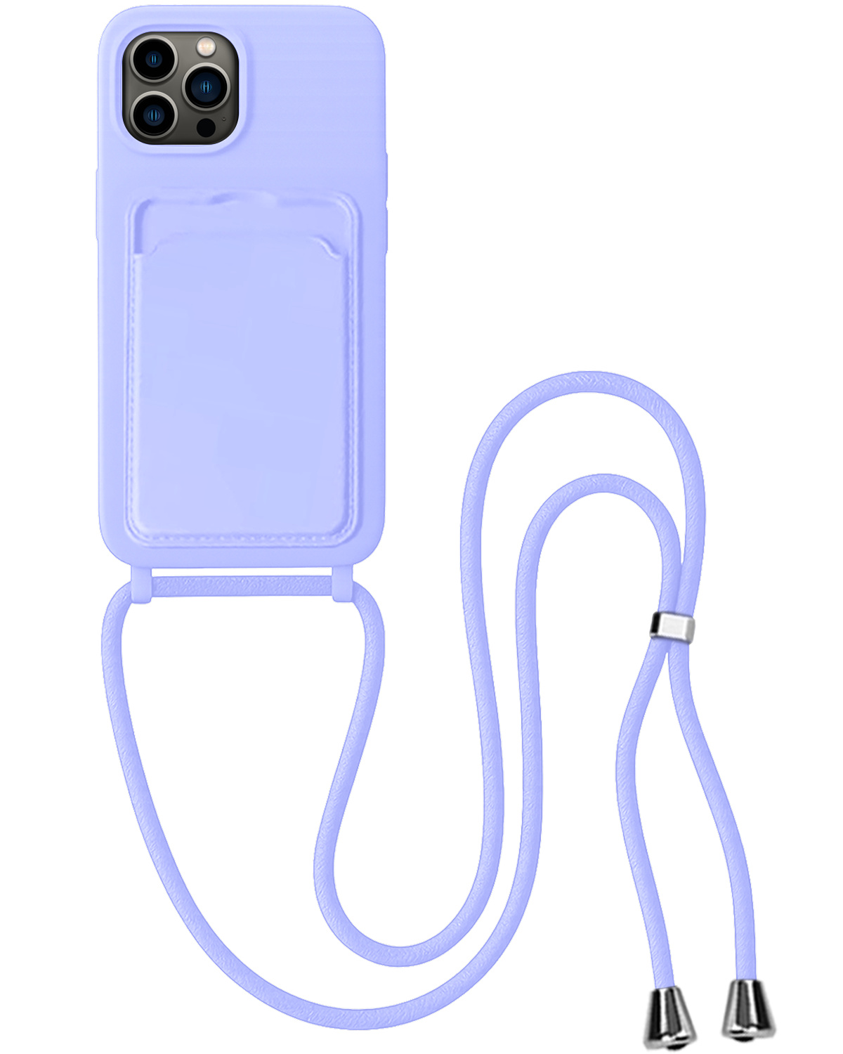 BASEY. BASEY. iPhone 14 Pro Max Hoesje Pashouder met Koord - Lila