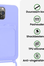 BASEY. BASEY. iPhone 14 Pro Max Hoesje Pashouder met Koord - Lila