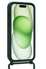 BASEY. BASEY. iPhone 15 Plus Hoesje Pashouder met Koord - Donkergroen