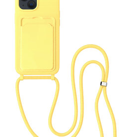 BASEY. BASEY. iPhone 15 Plus Hoesje Pashouder met Koord - Geel