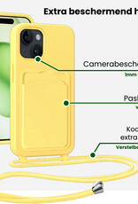 BASEY. BASEY. iPhone 15 Plus Hoesje Pashouder met Koord - Geel