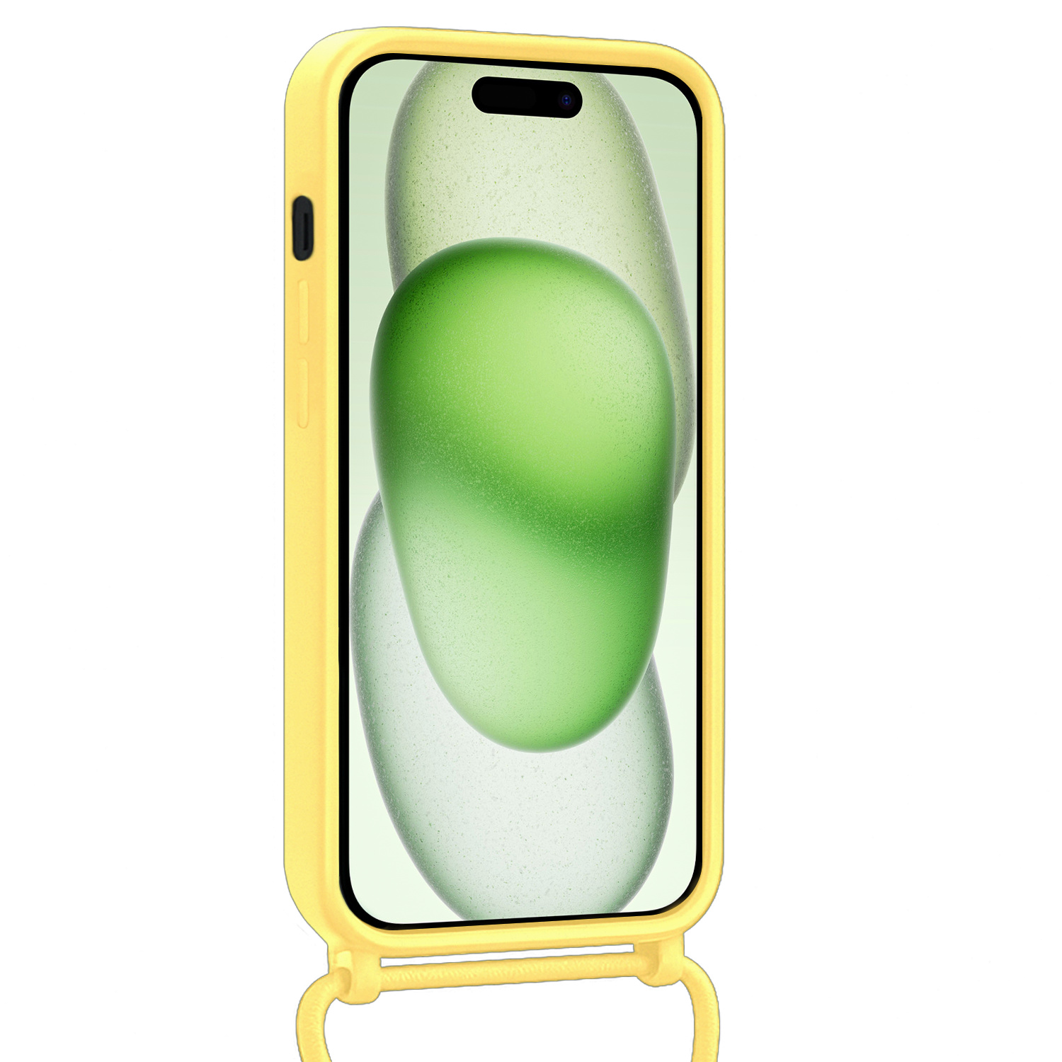 BASEY. BASEY. iPhone 15 Plus Hoesje Pashouder met Koord - Geel