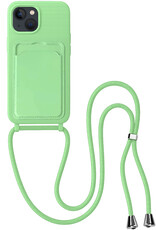 BASEY. BASEY. iPhone 15 Plus Hoesje Pashouder met Koord - Groen