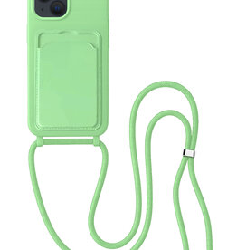 BASEY. BASEY. iPhone 15 Plus Hoesje Pashouder met Koord - Groen