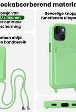 BASEY. BASEY. iPhone 15 Plus Hoesje Pashouder met Koord - Groen